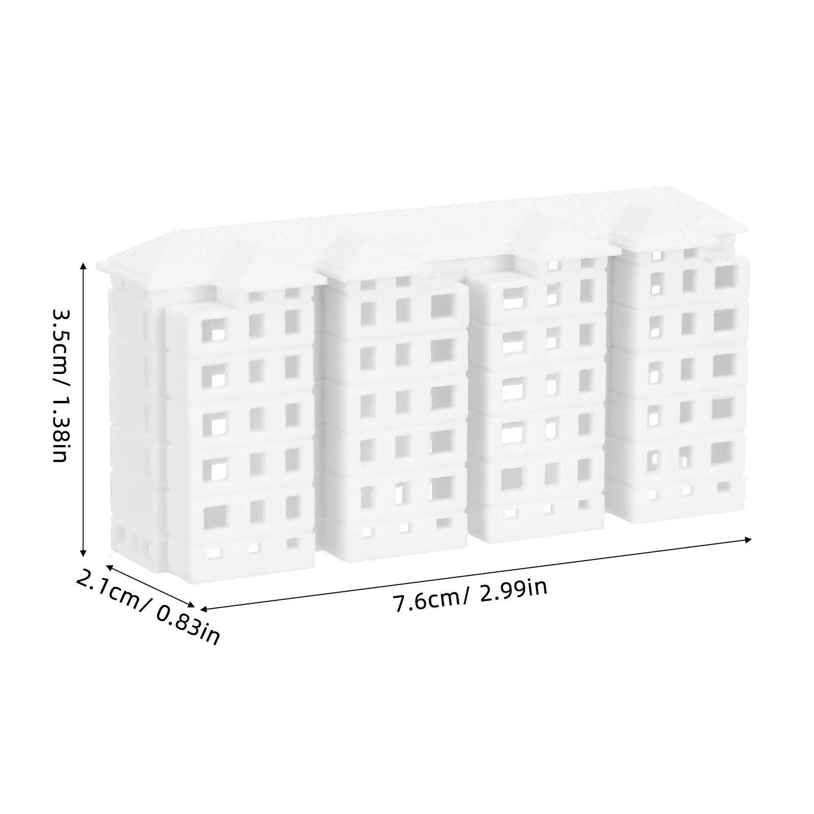 4 Pcs Building Model Ornaments Mini Small House Architectural Miniature Apartment Decor Plastic DIY Buildings Toy