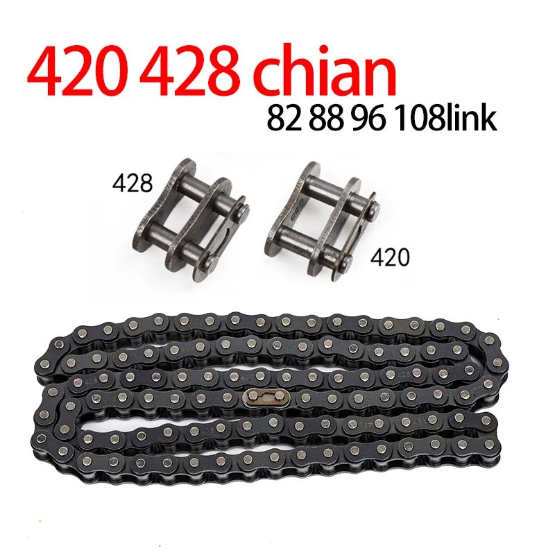 Motorcycle 420/428 Chain 82-108 Links Fit for 50cc-250cc ATV Quad Pit Dirt Bike Go Kart Metal Motorcycle Parts