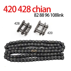 Motocicleta 420/428 Cadeia 82-108 Links Apto para 50cc-250cc ATV Quad Pit Dirt Bike Go Kart Metal Peças de motocicleta