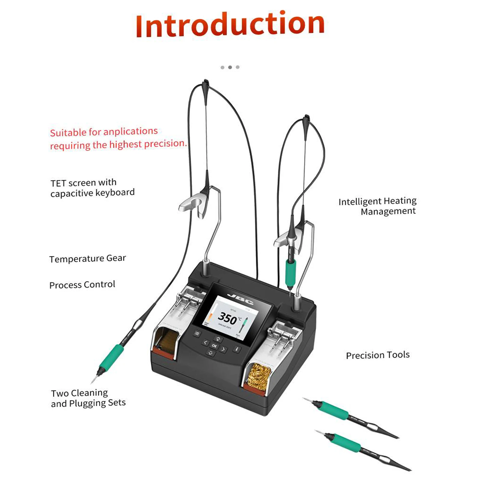 Original JBC NANE-2C Nano Rework Soldering Station Tools With C115 Welding Soldering iron tip