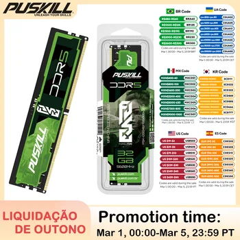 PUSKILL FUSE DDR5 Memoria RAM 32GB 16GB 8GB 1.1V 4800MHz 5600MHz PC5 288-PIN Desktop UDIMM Memoria Memoria