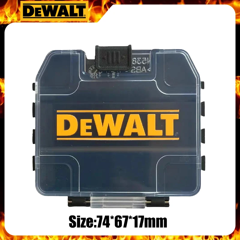 DEWALT TSTAK حافظة صعبة سوداء صغيرة قابلة للتكديس للإزالة آمنة الغبار لقمة ثقب اكسسوارات 74*67*17 مللي متر صندوق أدوات التخزين 1 قطعة