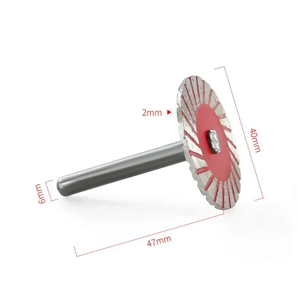 1pc Disco da taglio diamantato Lama per sega circolare per legno Metallo Pietra Granito Marmo Mola con mandrino con gambo da 6mm 40mm