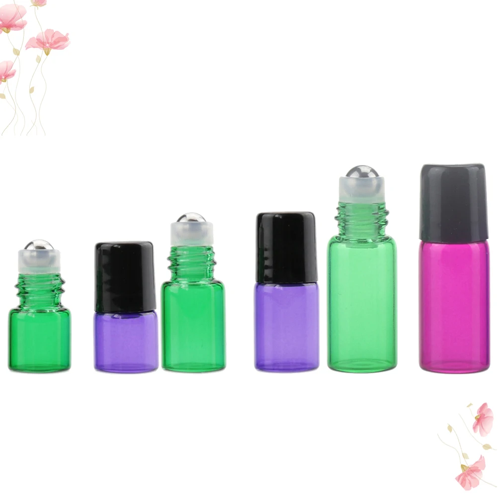 

6 PCS Perfume Roller Bottle Essential Oil Bottles Roll-on Dispensing Glass Pretty Roll-ball Travel