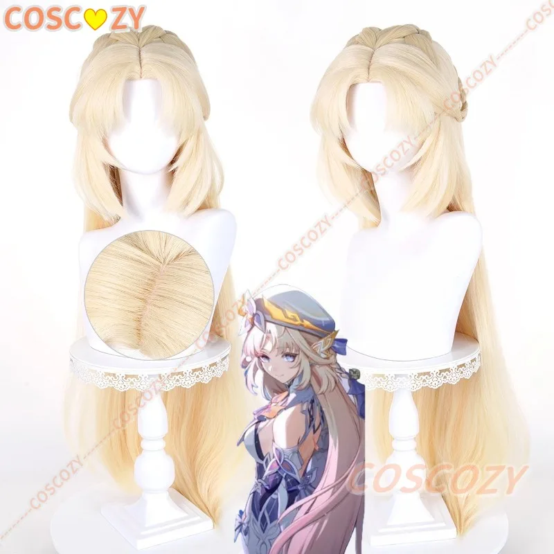 

COS Game Nicole Reeyn Wig Genshin Impact The Hexenzirkel N Nicole Reeyn Long Warm Gold With Blue Synthetic Hair Free Cap Gift