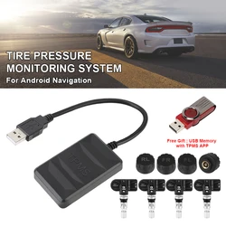 Android TPMS Spare Tyre Internal External Sensor Tire Pressure Monitoring System USB TPMS for Car Radio DVD Player