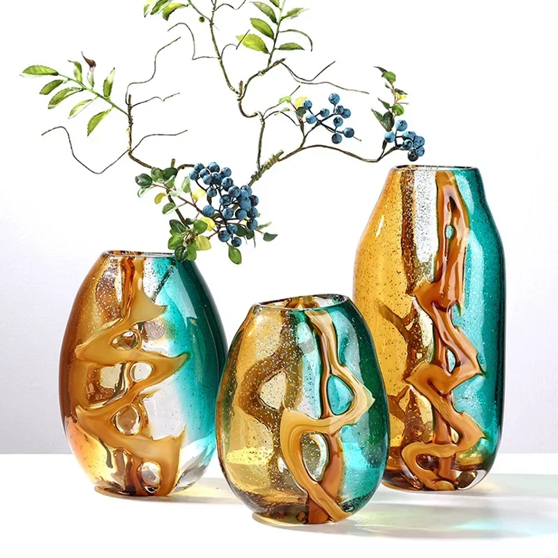 

Для стеклянной вазы, цветная абстрактная рябь, прозрачная ваза для цветов, гидропонные аксессуары, террариум, аксессуары для украшения дома