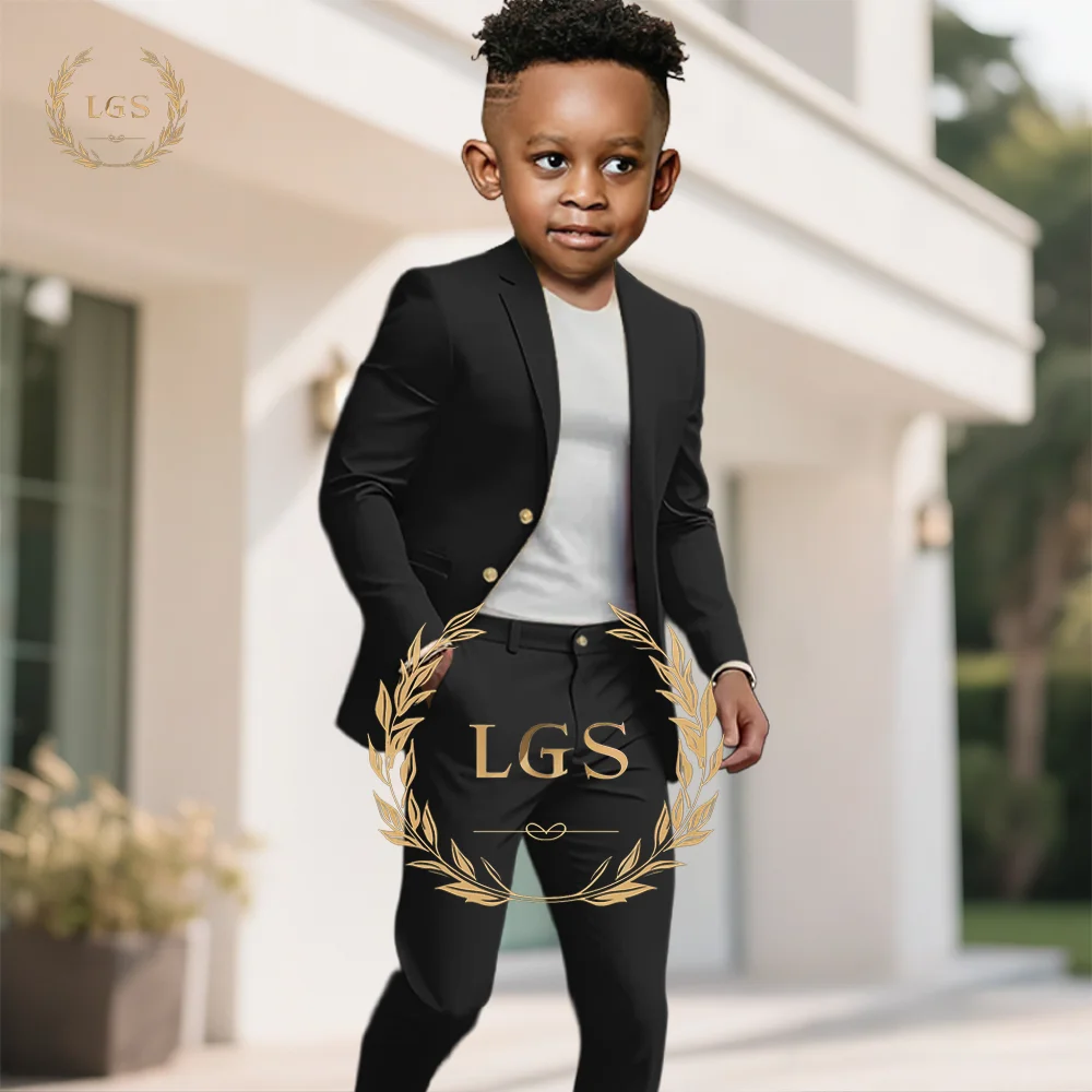 

Boys suit set 2 pieces (jacket + pants) customizable boys party dinner wedding formal suit dress set