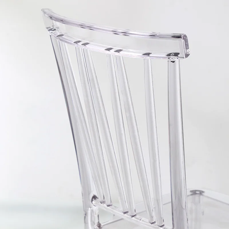 Bamboo crystal stool backrest dining household makeup Internet celebrity photo acrylic transparent