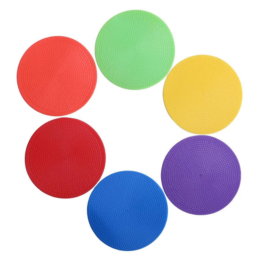 60pcs 12cm Soccer Training Flat Marking Mats Training Obstacles Tennis Landmark Mats with Square Mesh Pockets