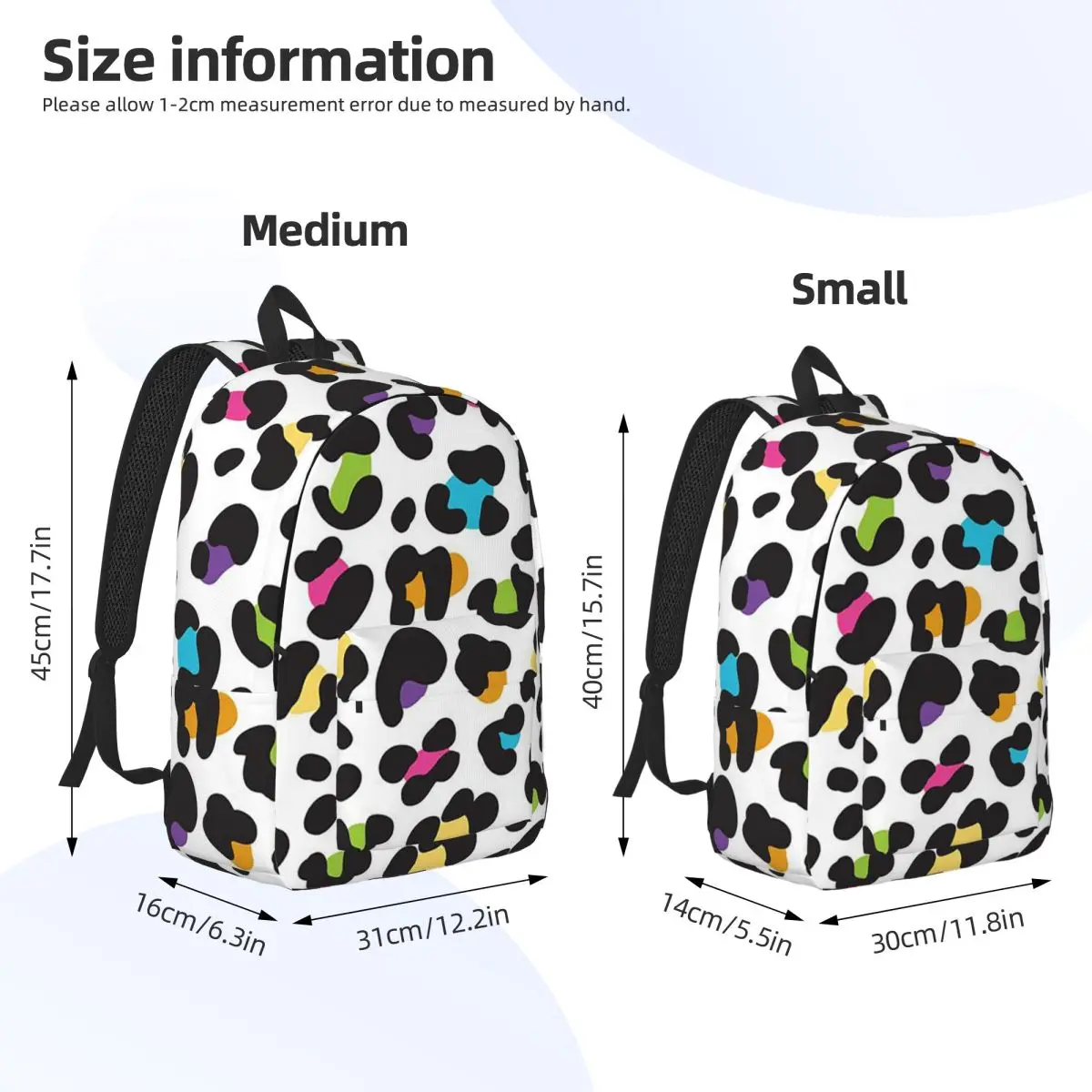 Orange Leopard Backpack Daypack Large Capacity Children BookBag School Bag Shoulder Bags for Men Women
