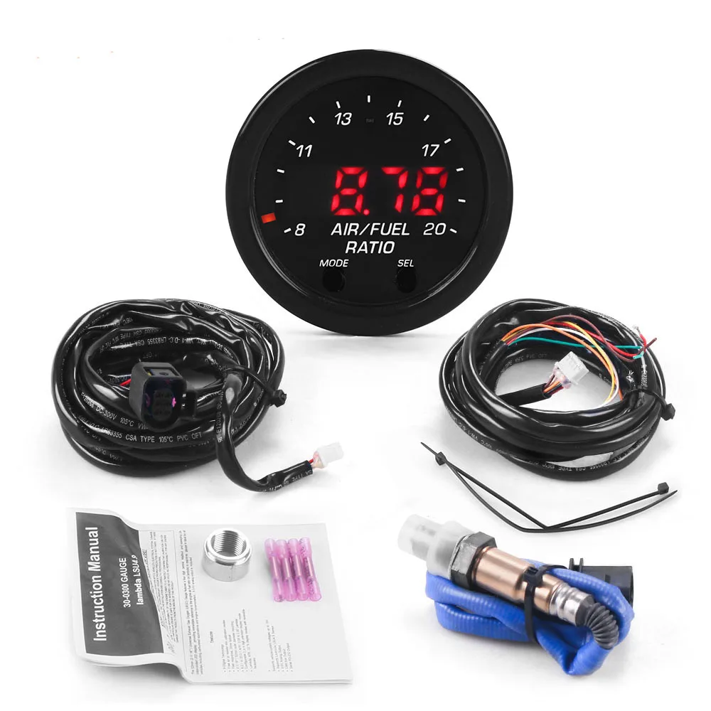 0258017025 Oxygen Sensor AFR Sensor Controller Gauge 30-0300 X-Series Wideband O2 Air Fuel Ratio Gauge Kit LSU 4.9