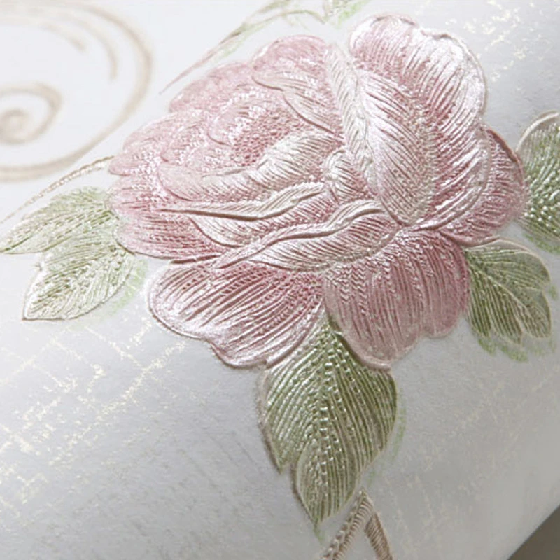 Embossed Small Floral Wallpaper Pastoral European Korean Style Fresh Warm Wall Mural For Bedroom Living Room Home Interior Decor