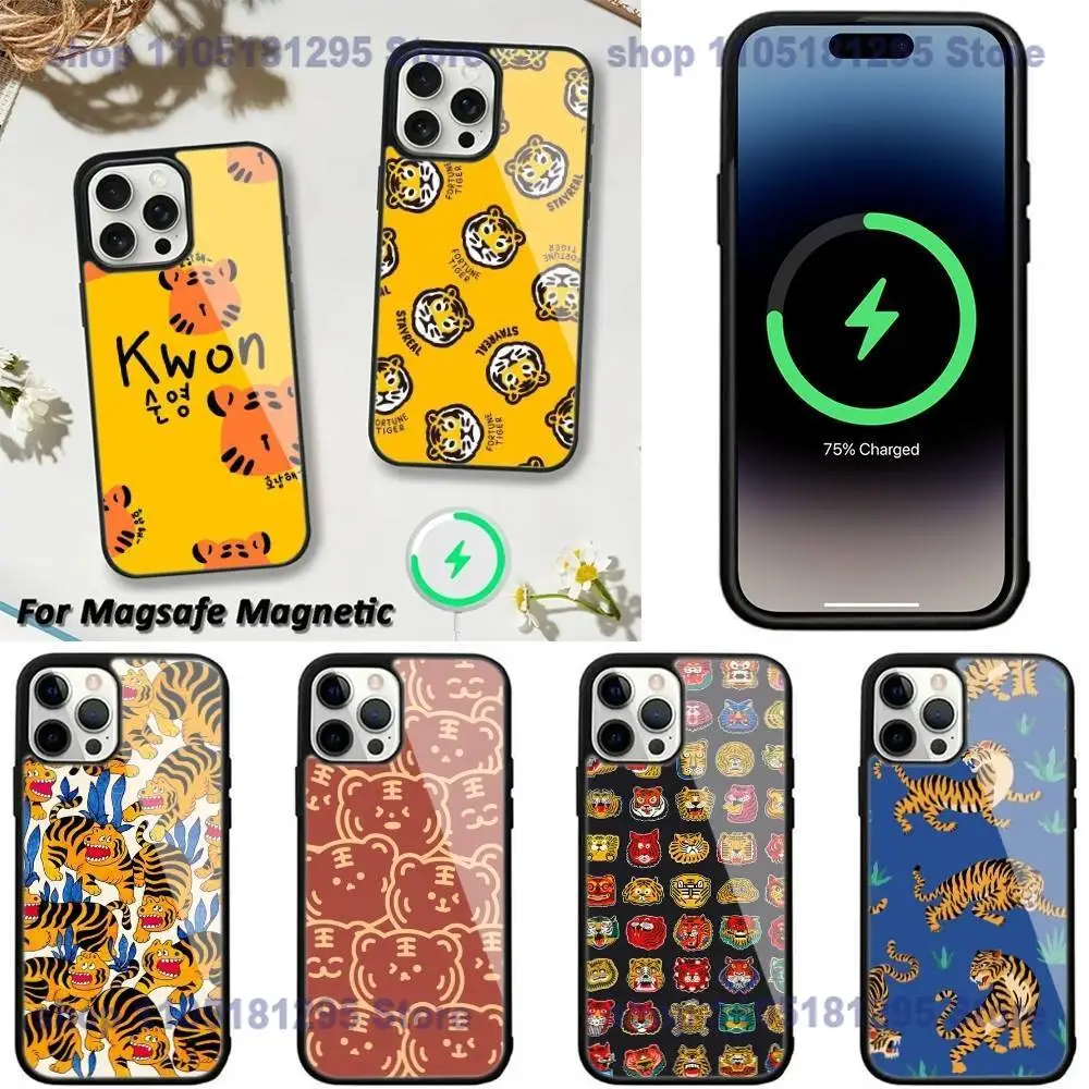 

Cute Cartoon Tiger Phone Case For iPhone 17,16,15,14,13,12,11,Plus,Pro,Max,Mini Magsafe Magnetic Wireless Charging