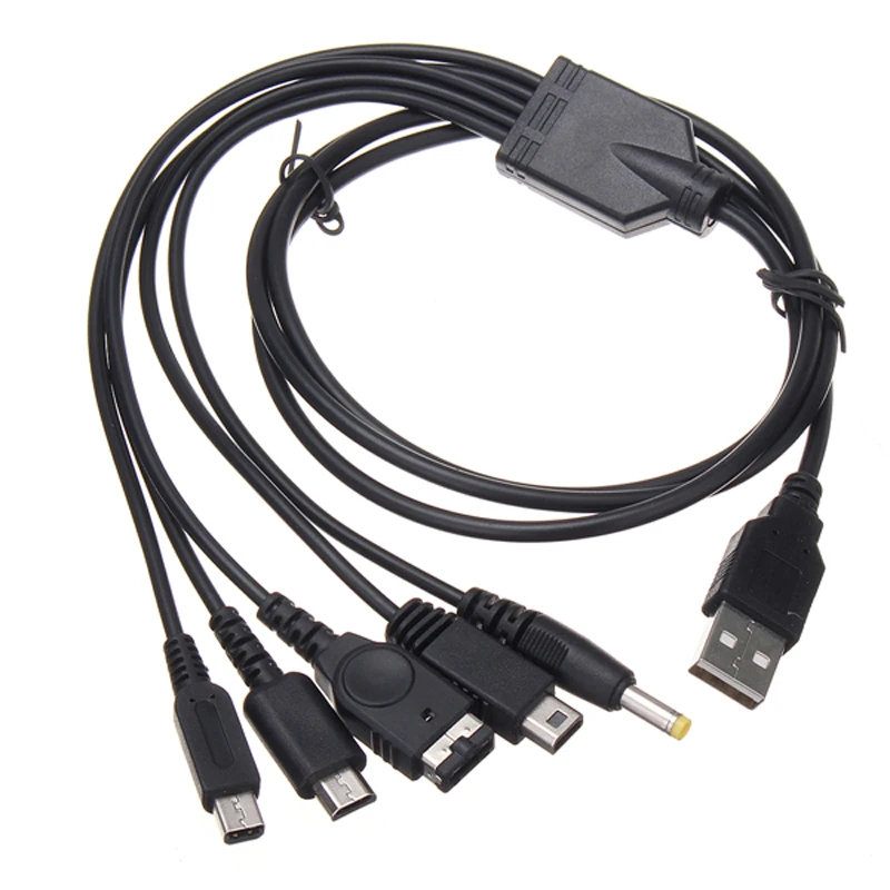 

5 in 1 USB Charging Cable for Nintend NEW 3DS XL NDS Lite NDSI LL WII U Charger for Nintendo GBA for Sony PSP 1000/ 2000 Cable