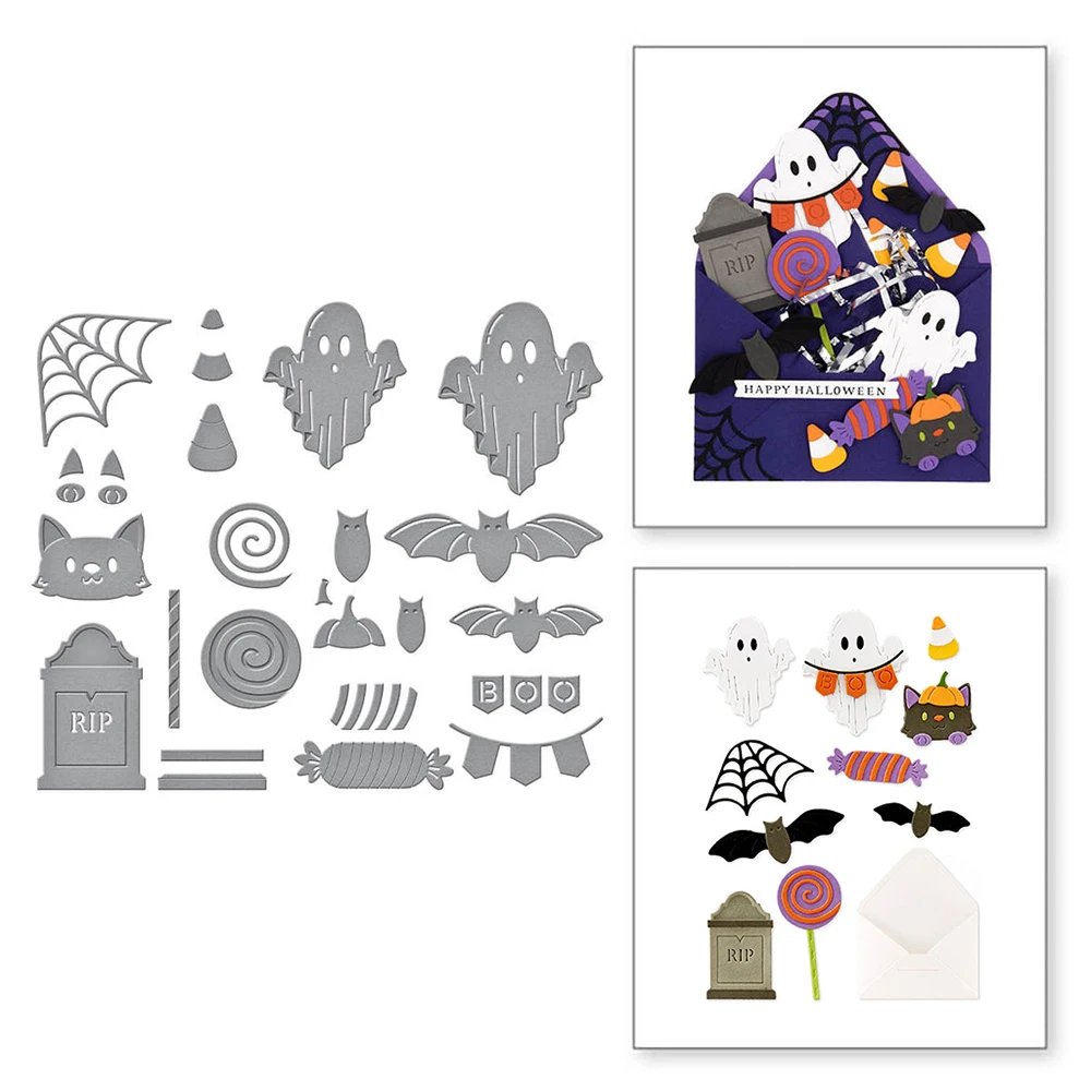 

Halloween Ghost and Bat Metal Cutting Dies Embossing Diecut For DIY Card Making Scrapbooking Photo Album Crafting Supplies Dies