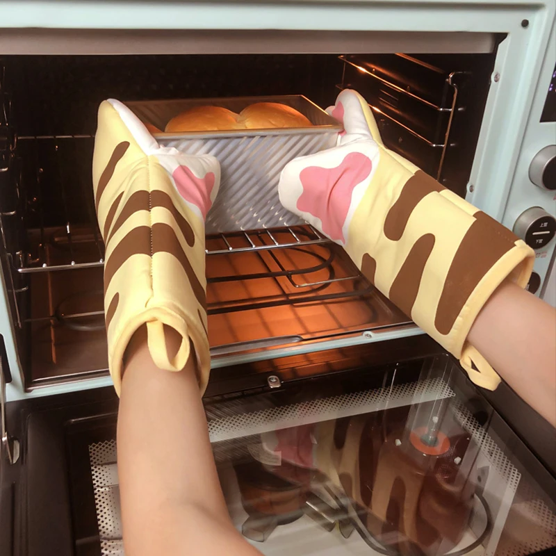 Single Microwave Cotton Gloves Cute Cat Paws Oven Insulation Gloves Single Kitchen Baking Supplies