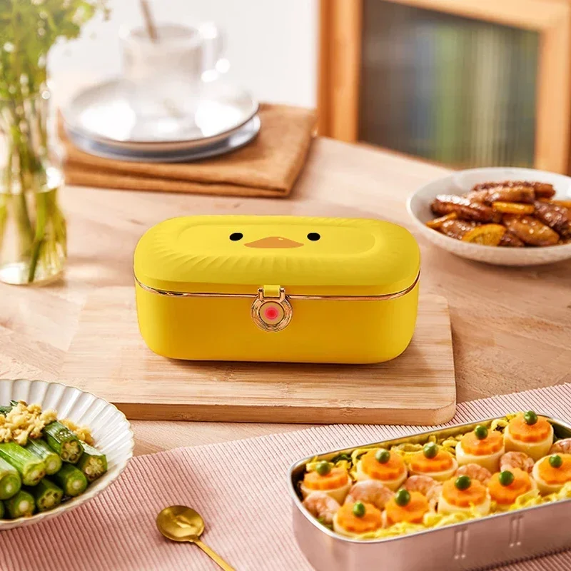 

Hot sales Electric Lunch Box Heating Lunch Box 0.9L Small Yellow Bass Heating Separate Liner Water-free Self-heating Lunch Box