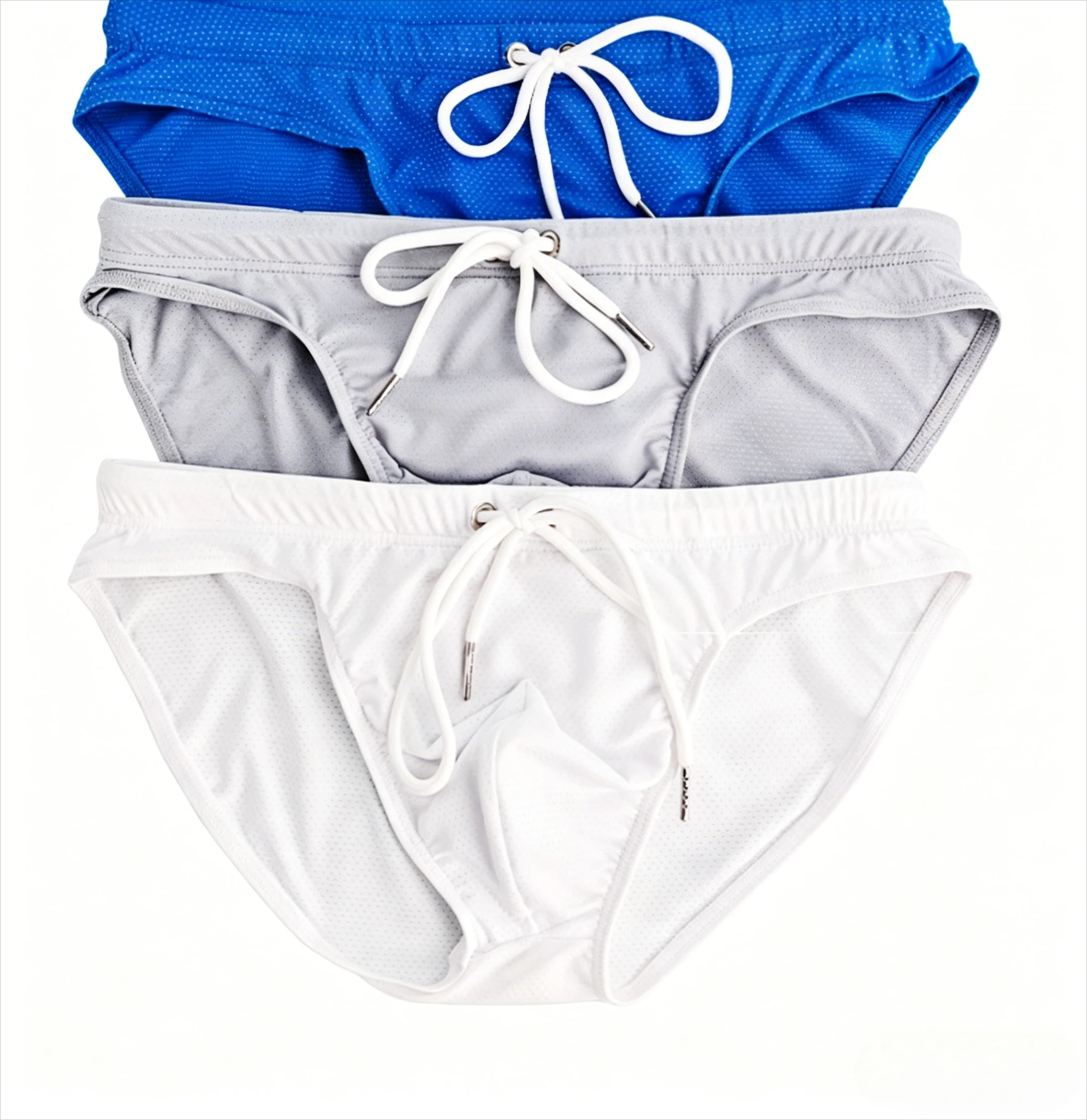 Men's Drawstring Swimming Briefs - Low Waist Solid Color Bikini Style Swimwear Hot Spring Pool Bathing Suits Comfortable Panties