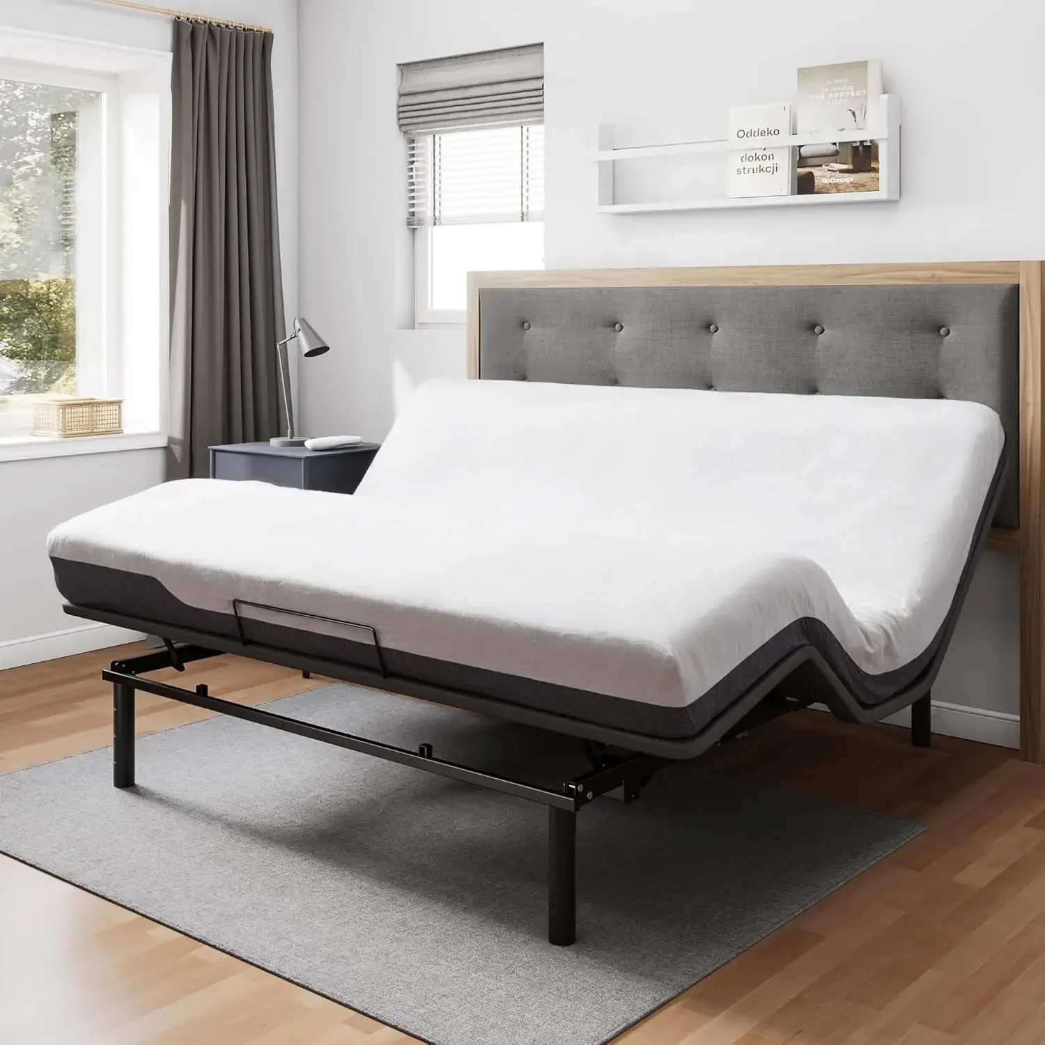 Adjustable Bed Base with Adjustable Legs, Wireless Remote Control, Whisper Quiet Durable Motor