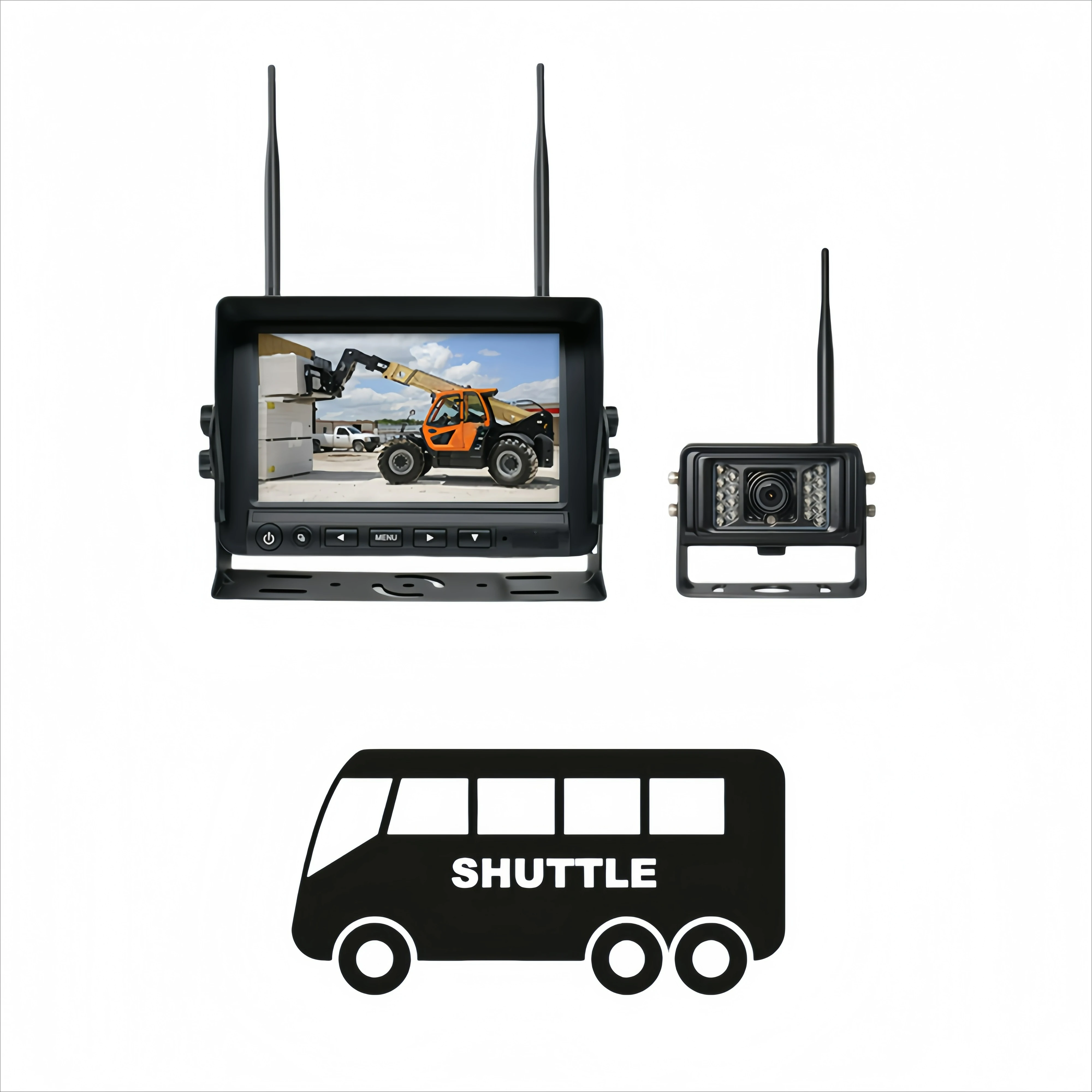 

Комплект цифровой беспроводной резервной камеры для водонепроницаемой камеры заднего вида IP69K и 7-дюймовый четырехэкран с видеорегистратором