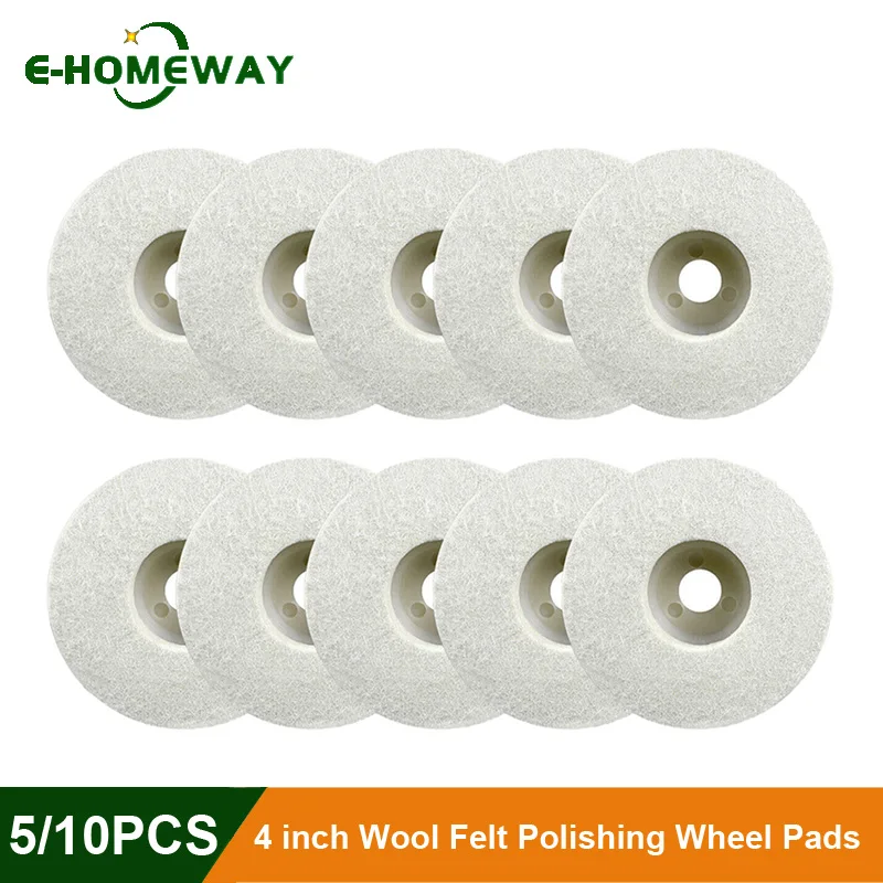 

5/10pcs 100*16*10mm Wool Felt Disc Polishing Buffing Wheel Pad Bore for angle grinder car detailing wood Wool Felt