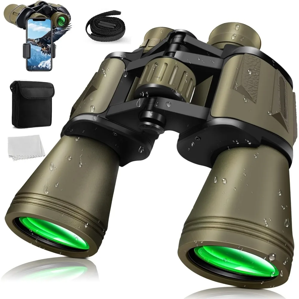Jumelles 20*50 avec fonction de vision nocturne en basse lumière, longueur focale réglable, support pour téléphone