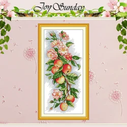 Apples and Flowers Patterns Counted Cross Stitch Set DIY 11CT 14CT 16CT Stamped DMC Cross-stitch Kit Embroidery Needlework Gifts