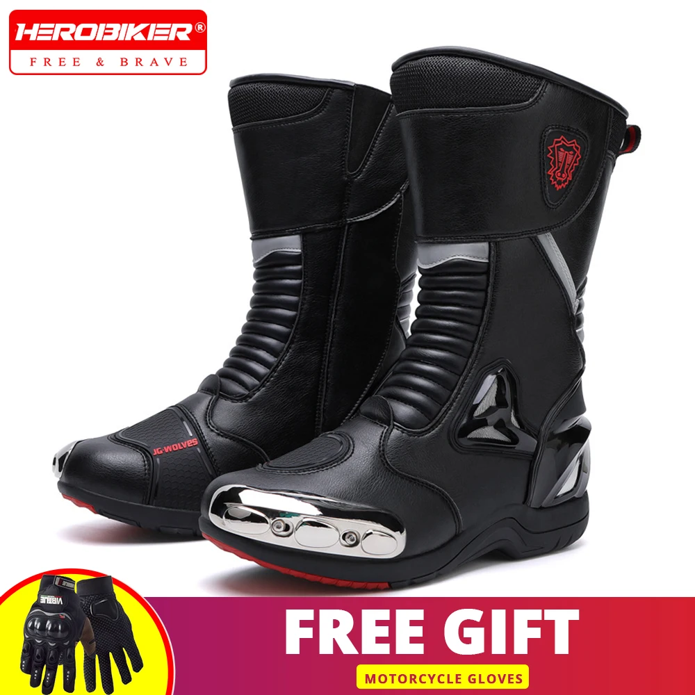 

High-top Motorcycle Riding Shoes Motocross Motorbike Cross-country Boots Track Off-road Boots Breathable for Safety Protection