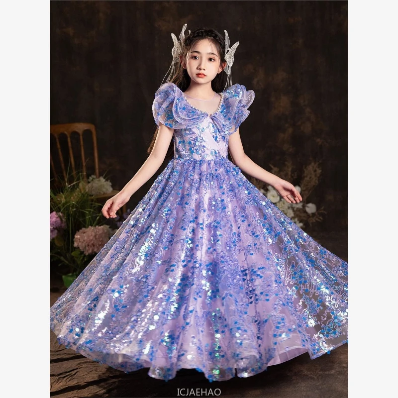 

Elegant Girls Princess Birthday Party Flower Girl Wedding Beauty Dress Children Performance White Pink Tutu for Formal Occasions