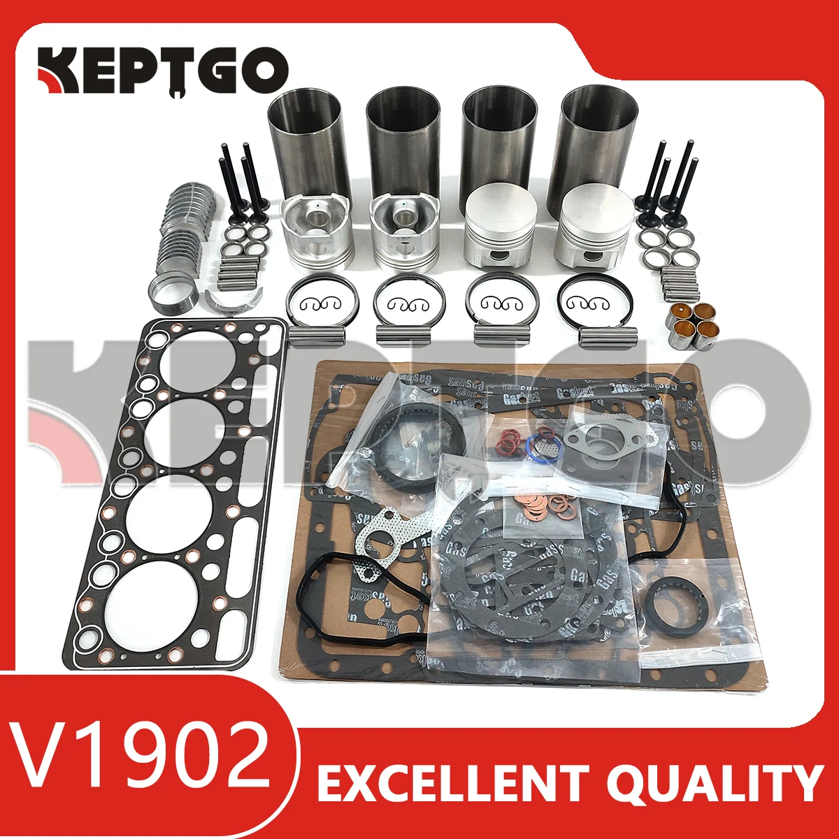 V1902 Overhaul Rebuild Kit For Kubota engine THOMAS Loader T173 T133 784 Full Gasket Piston Liner Bearing