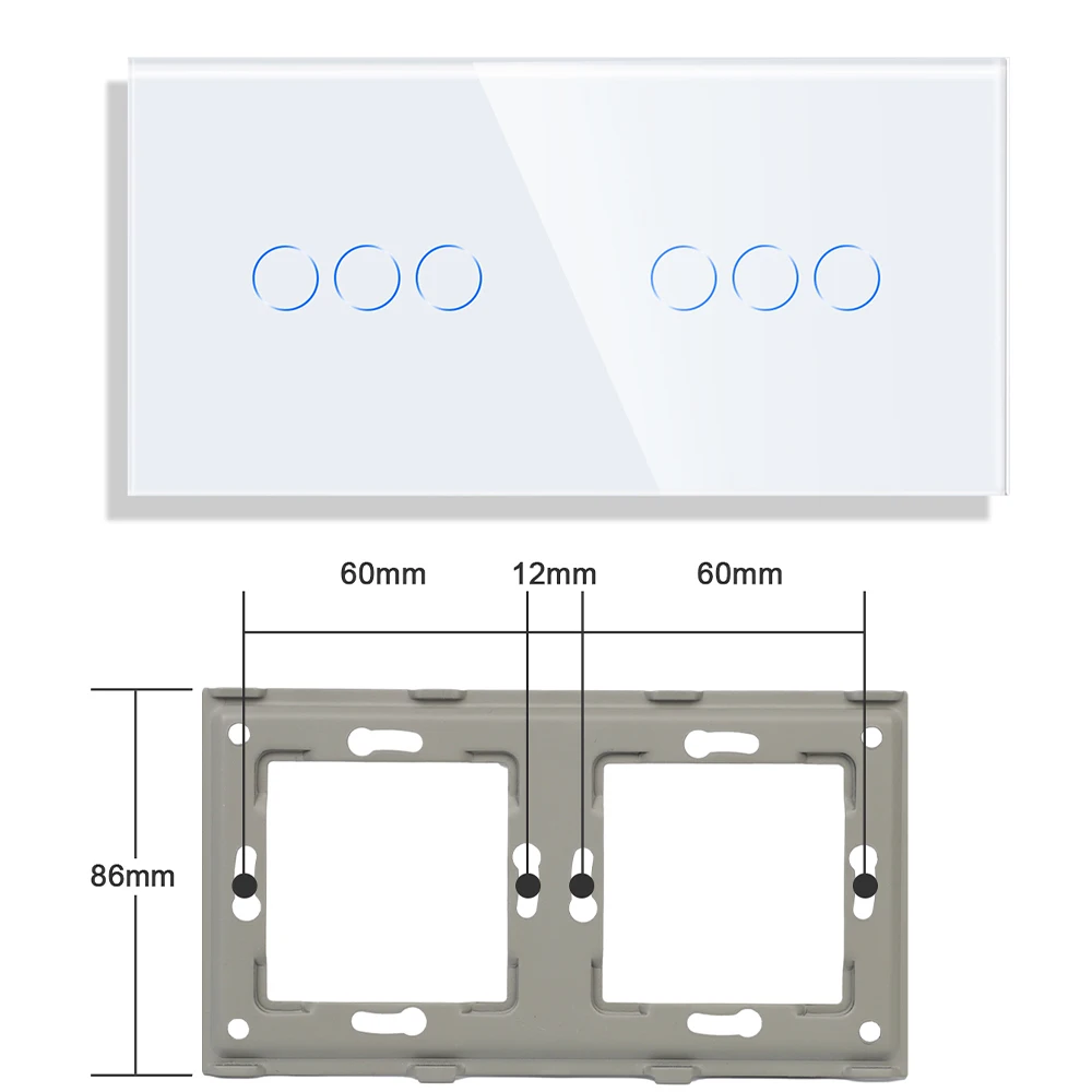 Bingoelec Tuya Alexa ZigBee Switch Function Key Need/no Need Neutral Wire Switch 1+1/2+2/3+3gang White Glass Panel DIY Part