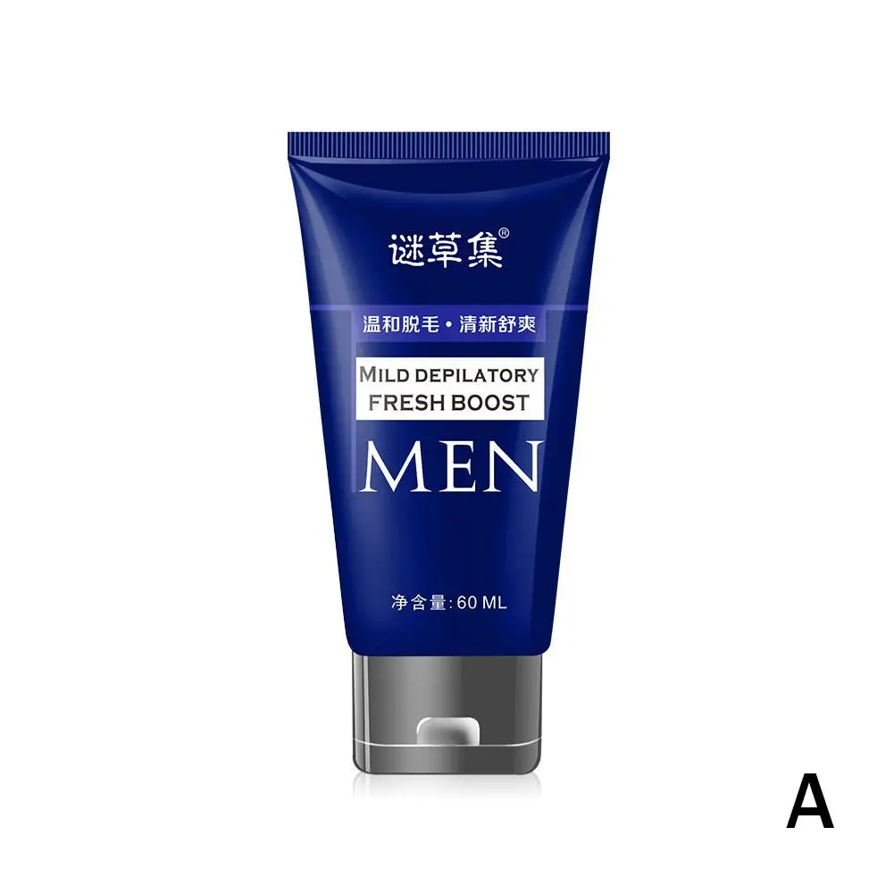 1pc 60ml Intimate Private Hair Removal Cream For Men Painless, Soothing Depilatory For Unwanted Coarse Male Body Hair F8J0