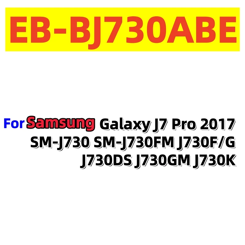 

100%Brand New EB-BJ730ABE For Samsung Galaxy J7 Pro 2017 SM-J730 SM-J730FM J730F/G J730DS J730GM J730K Replace the battery+Tools