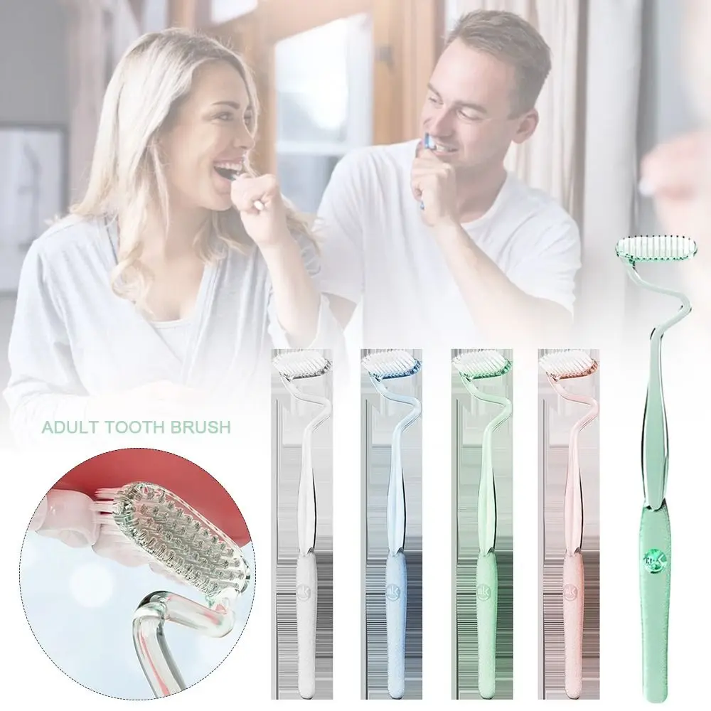 

Electroplate S-shaped Toothbrush Soft Bristles Color Random Vertical brush Brushes Lightweight Adult Tooth Brush Women