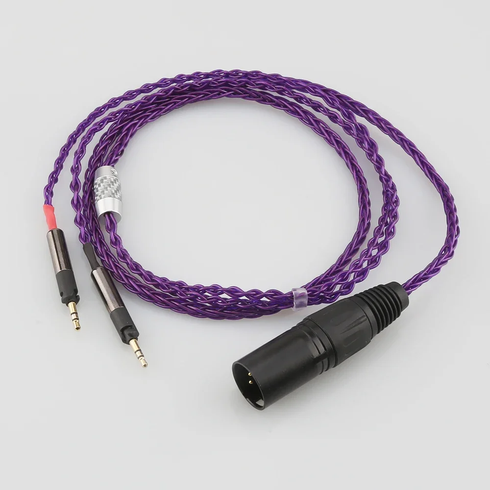 Audiocrast P819AG XLR 4POLES мужской 8-ядерный прозрачный посеребренный плетеный кабель для наушников для ATH-R70X