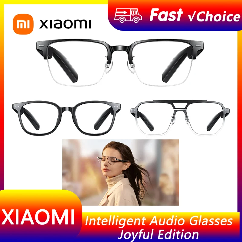 2024 New Mijia Smart Audio Glasses Joyful Edition Detachable Noise Reduction Bluetooth™ 5.2 Headset Call Long Standby