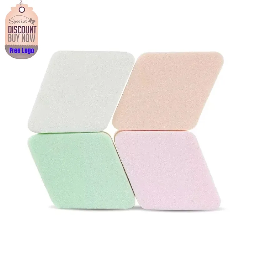 Custom 4colors Diamond Shaped Powder Puff Thickened Hydrophilic Dry Wet Dual-use Spondge Foundation Makeup Puff Bulk