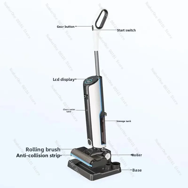 Smart Floor Washer Vacuum Mop All in One Cordless Self Cleaning for Home Sweeping and Mopping