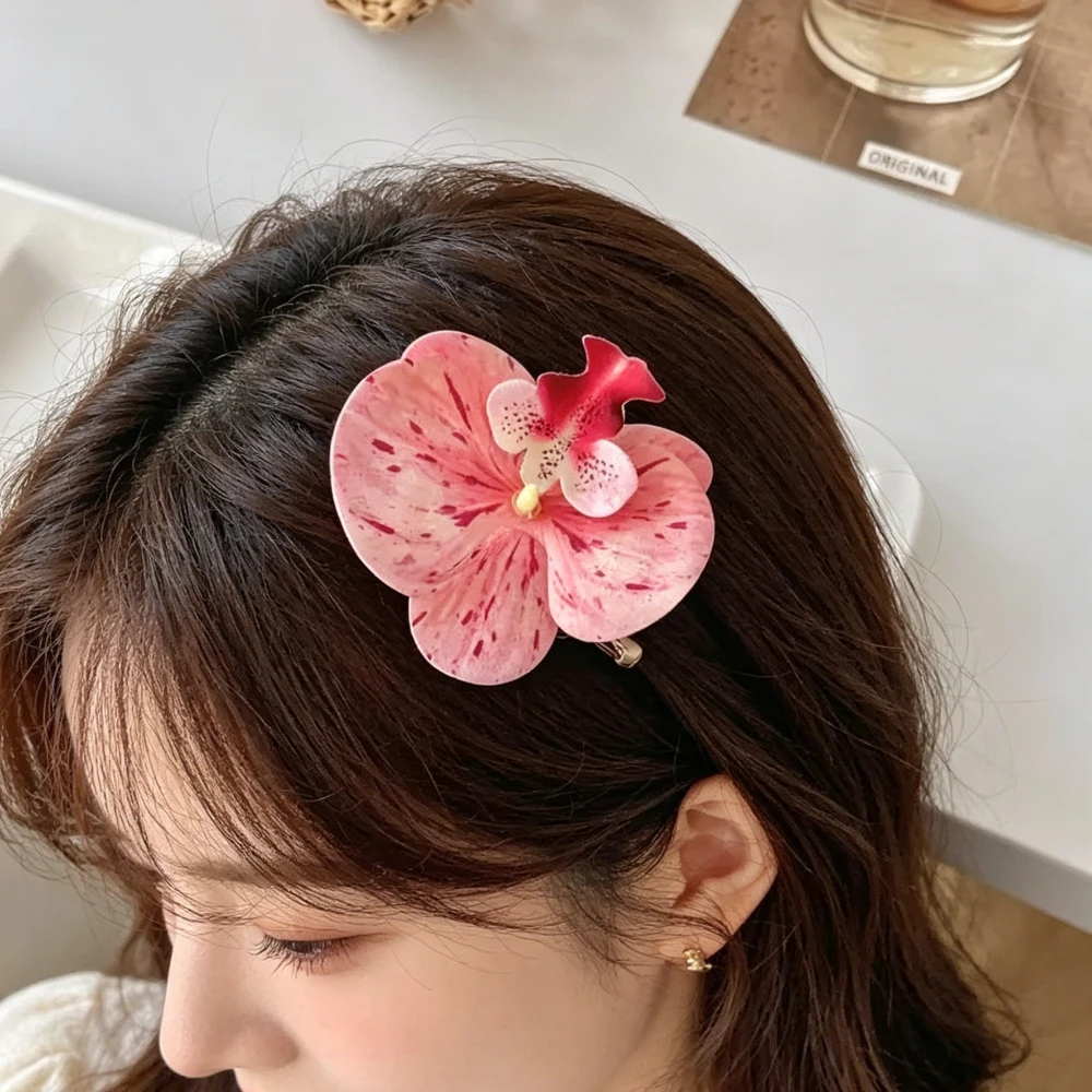 Hawaiian Gradient Hair Clips Women Flower Hair Claws Shark Hairpins Vacation Beach Style Hairpins Girls Side Clip Accessories
