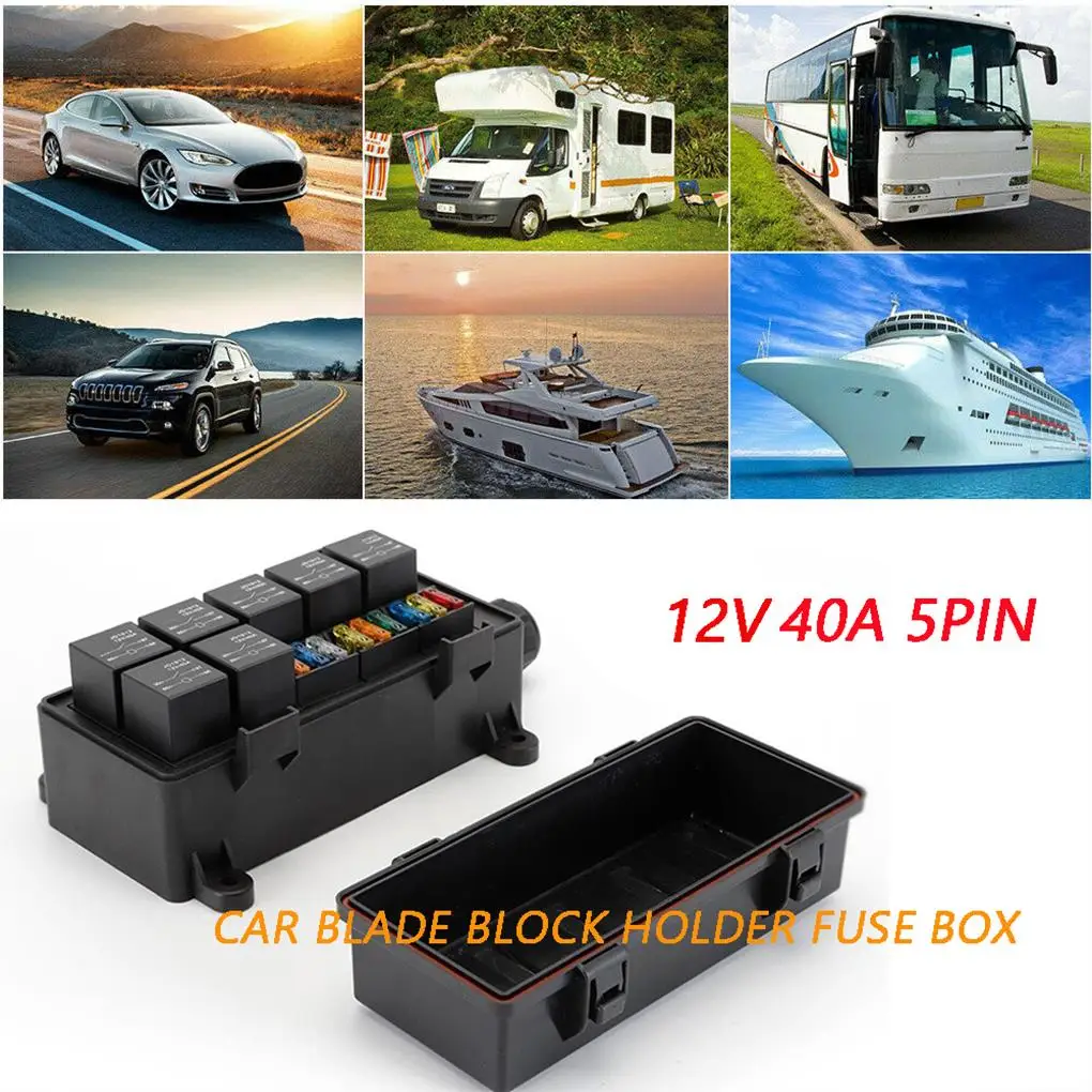 Automotive Fuses 12V 9 Way Fuse Relay Box Block Holder Relay Holder Fuse Holder Waterproof For Auto Car Marine Boat Car fuses