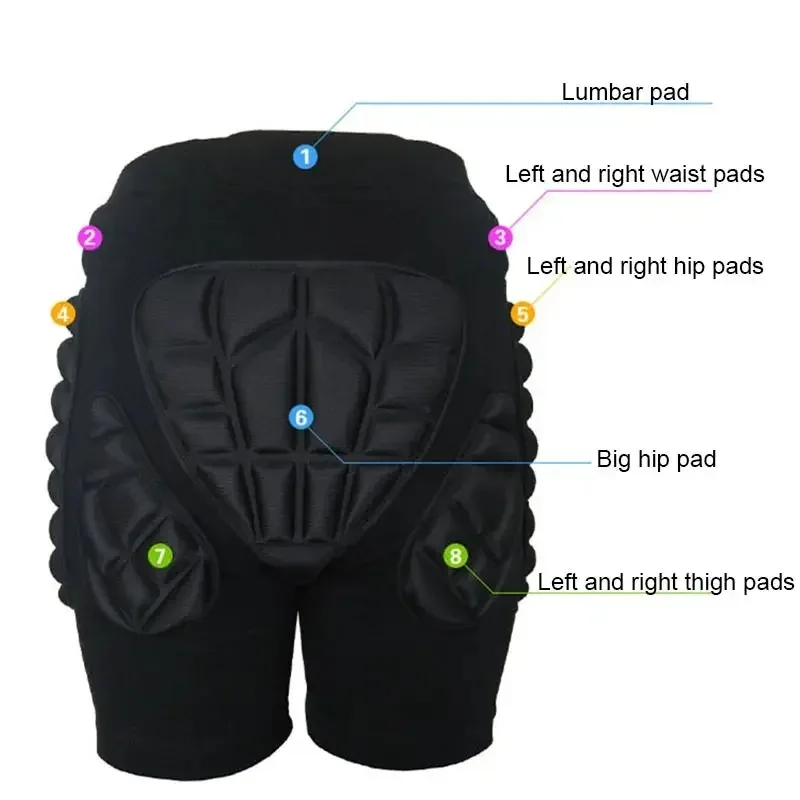 Kids 3D Protective Hip Pad EVA Short Pants Skiing Snowboard Skating Riding Protective Gear Drop Resistance Padded Protector