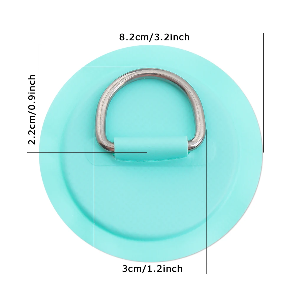 1Pc Surfboard Dinghy Boat PVC Patch With Stainless Steel D Ring Deck Rigging Sup Round Ring Pad Surfboard Dinghy Boat Accessory