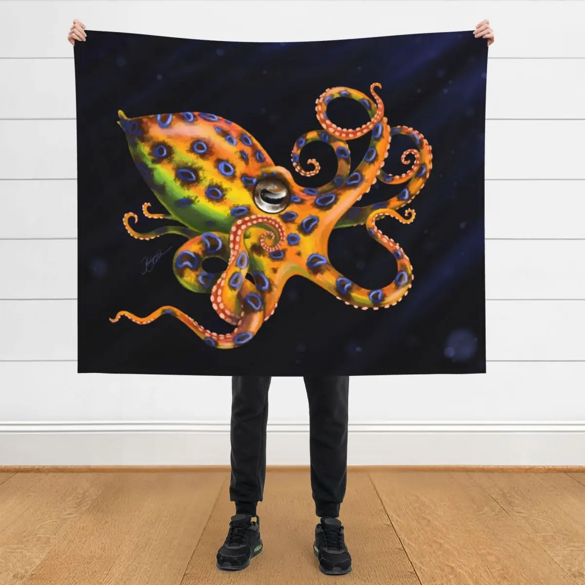 

Blue Ringed Octopus Throw Blanket blankets and throws Furrys Furry Blankets