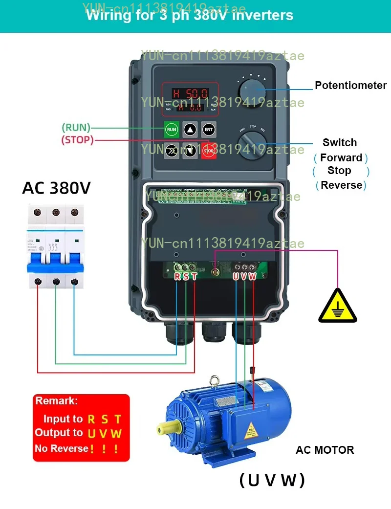 4KW IP66 Waterproof Variable Frequency Drive 3 Phase Motor Speed Controller