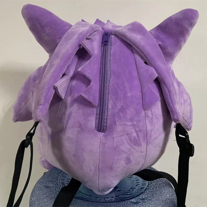 Pokémon Gengar Mochila de Pelúcia para Homens e Mulheres, Kawaii Bag, Celular, Saco De Armazenamento De Chaves, Bonito Schoolbag, Cosplay Props, Presentes de Aniversário para Crianças