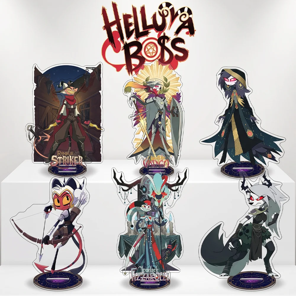 Anime Helluva Boss Blitzo Loona Moxxie 15CM Acrylic Stand Keychain Anime Character Room Decoration Desk Decor Collect Gifts