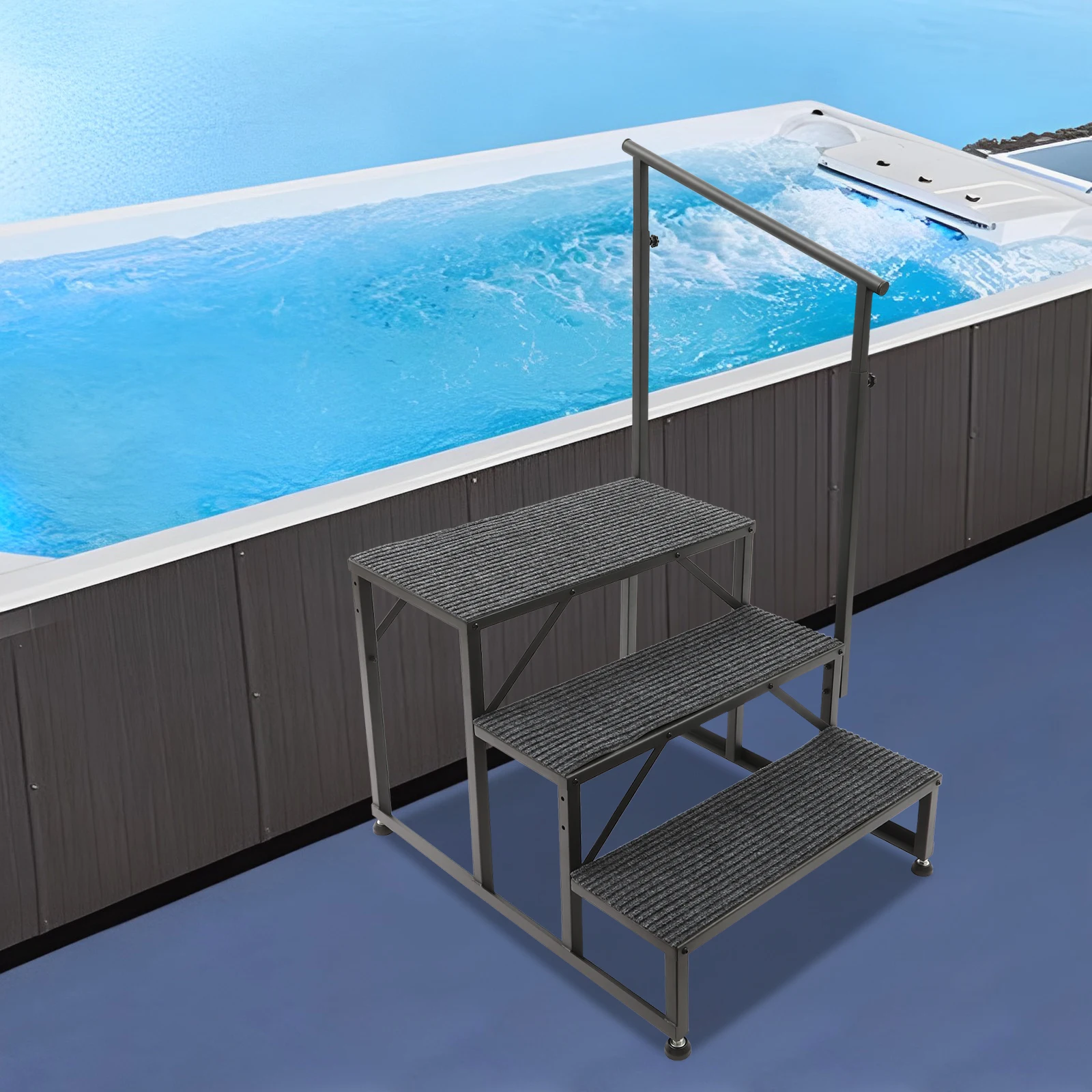 3 passos escada rv escadas corrimão escada varanda passos com corrimão portátil passo fezes decoração de casa para reboque de viagem