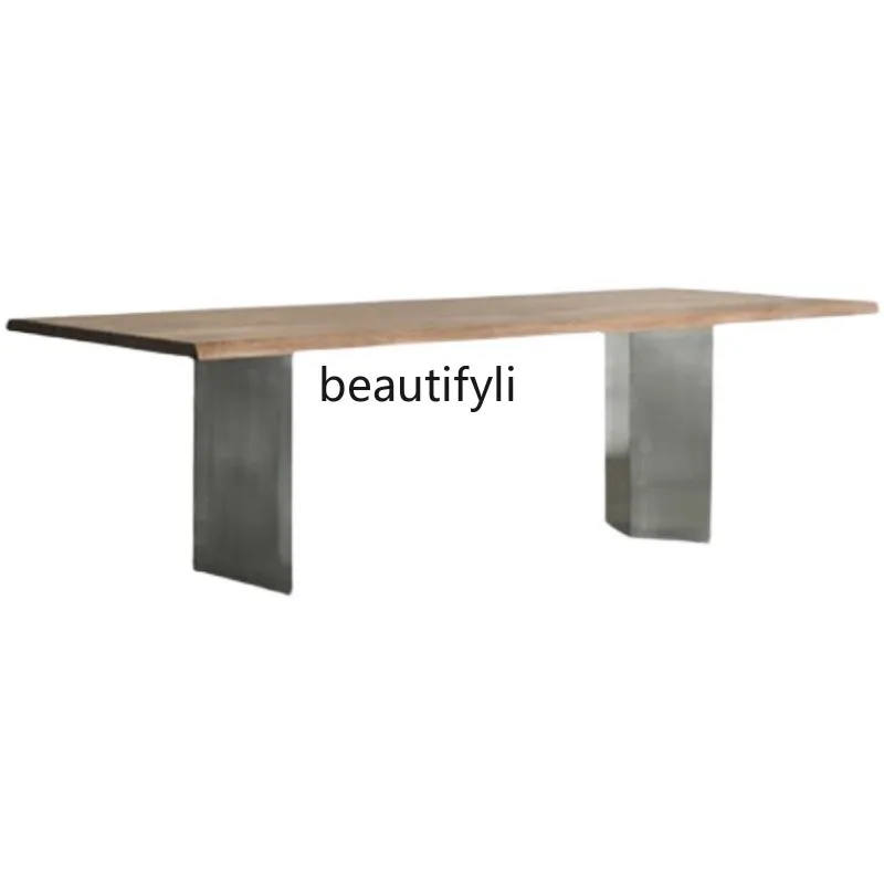 

Customized Iron Solid Wood Rectangular Office Table Simple Large Conference Table Modern Conference Table Fashion Dining Table