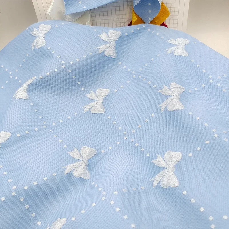 Jacquard Fabric 3D Relief Bow Women\'s and Children\'s Clothing Dresses Made of Jacquard Fabric